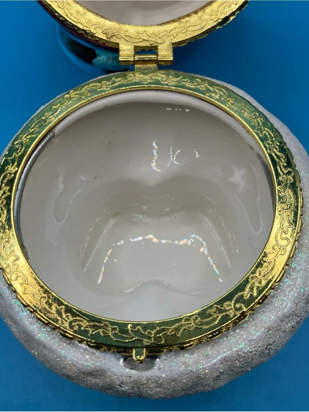 Christopher Radko Ceramic Santa Hinged Trinket Box VTG 6.5
